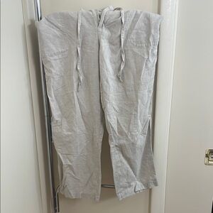 Women's Liz Claiborne Tan Linen and Cotton Blend Pants Size Petite XL